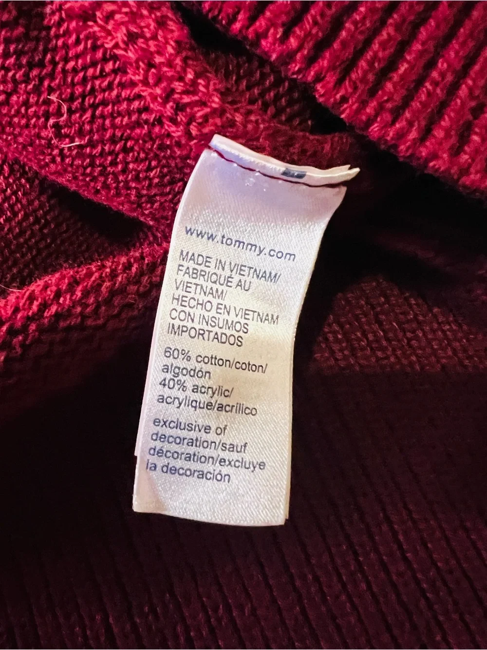Tommy Hilfiger Men's Burgundy Crewneck Sweater 2XL